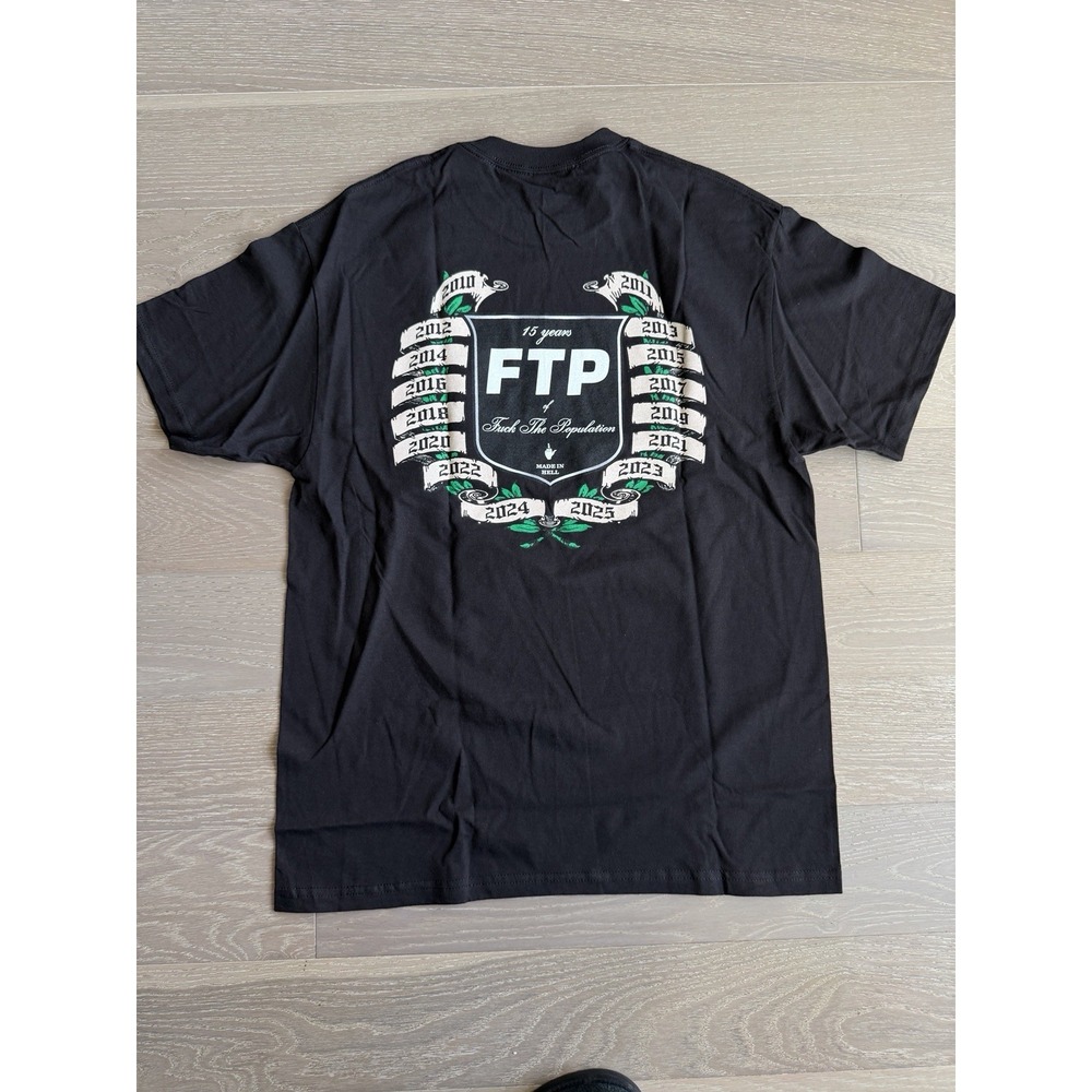 LARGE 15 YEAR ANNIVERSARY TEE BLACK FTP 2025 BRAND NEW ❤️✅ SHIPS ASAP